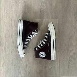 Converse Chuck Taylor High Top Sneakers - Burgundy with White